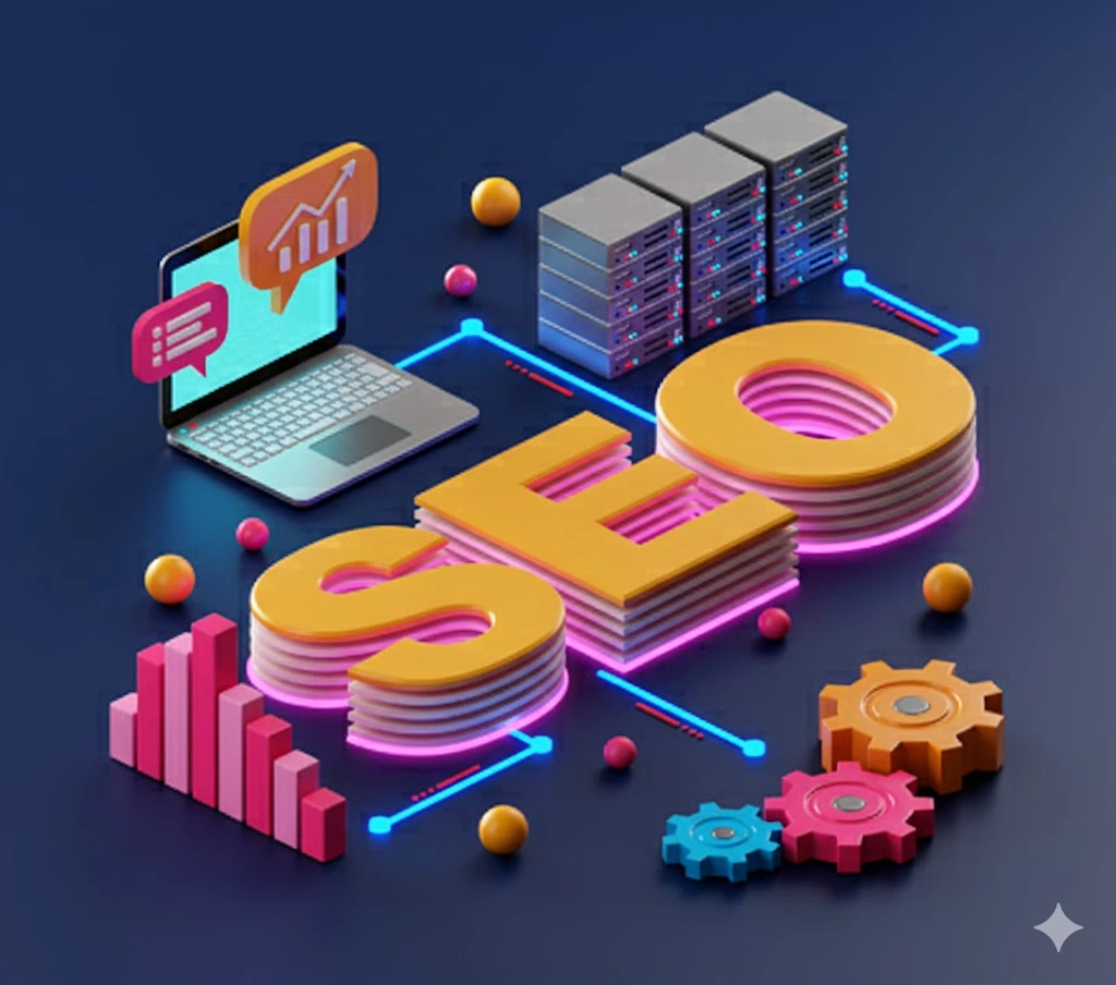 image of SEO illustration representing search engine optimization techniques used by the best digital marketing strategist in Kasaragod
